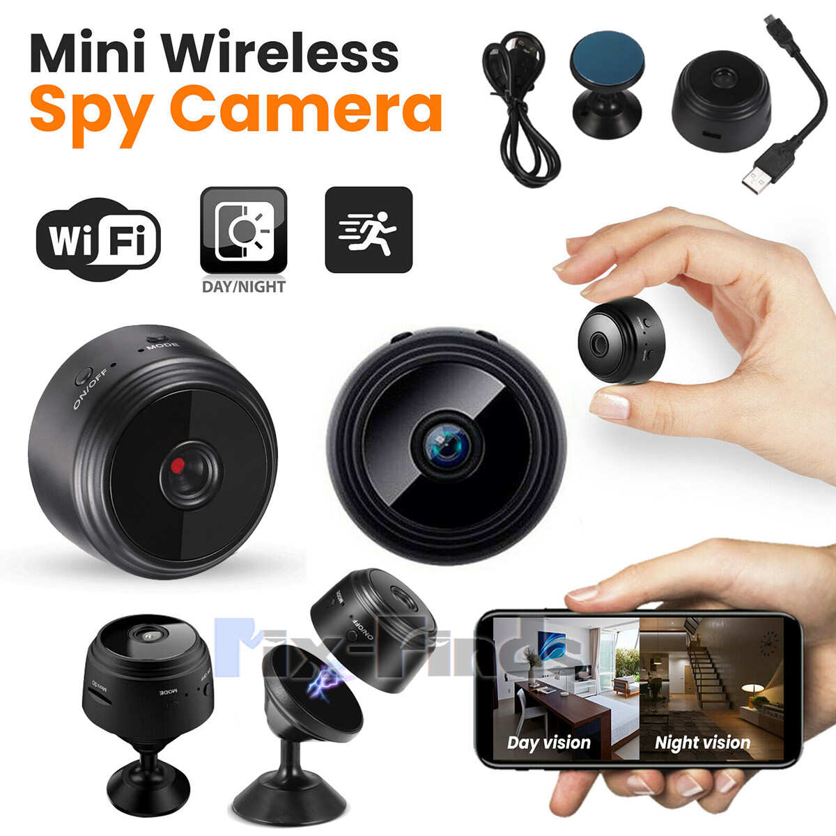 2-Way Audio Smart Mini WiFi Camera 1080P HD Night Camera w/Battery Home Security