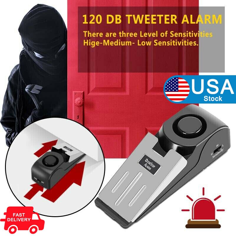 1-5X Portable Anti‑Theft Block Burglar Door Stop Alarm Security System Doorstops