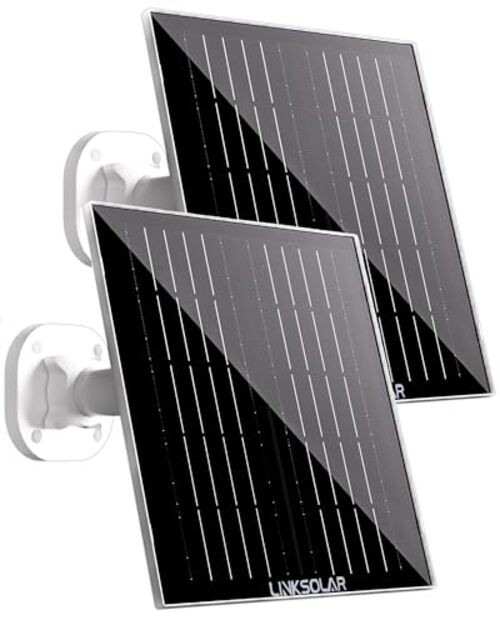 Dual 5W Solar Panels for Ring Camera Doorbell, All-in-1 Glass Solar Middle-5W*2