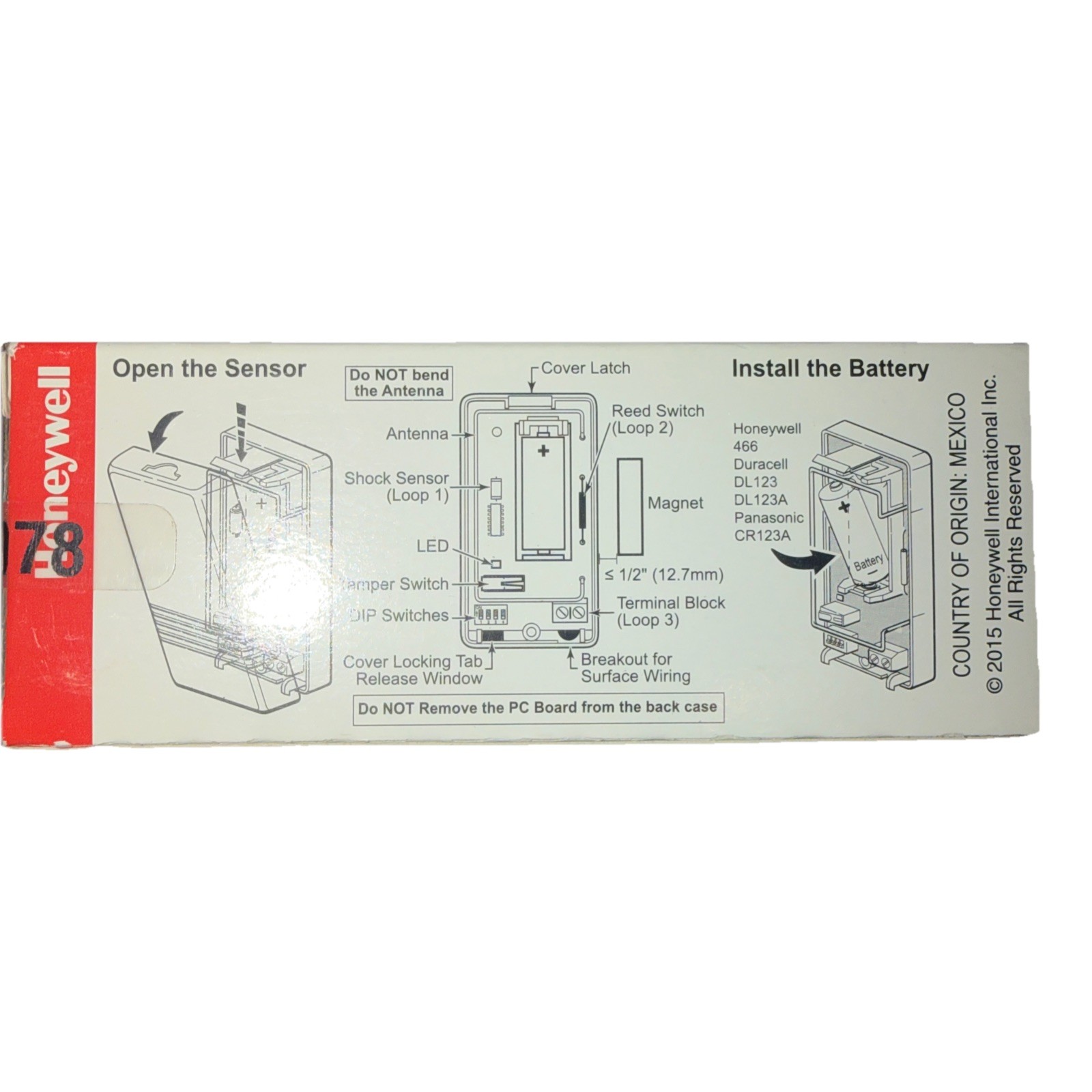 Brand New Honeywell 5819S Wireless Shock Sensor and Magnetic Contact