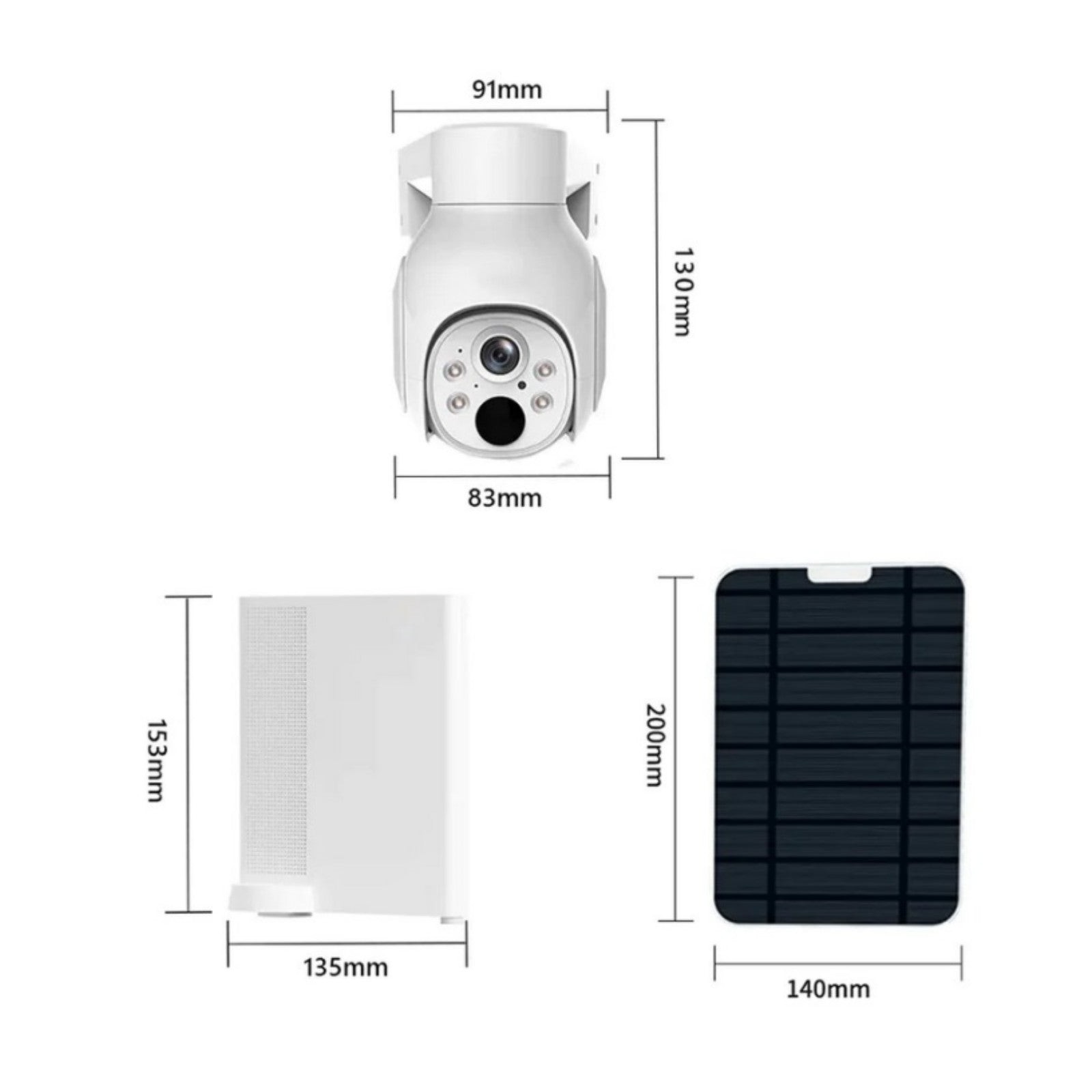 Wireless Security Camera System IP WIFI Cameras With Solar Powered Panel Outdoor