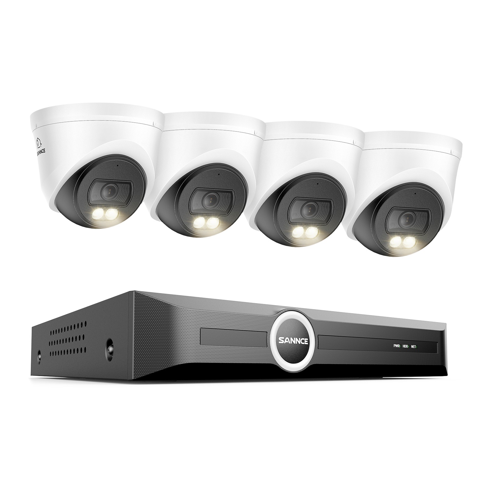 SANNCE 8CH NVR 3MP PoE IP Security Camera System Color Night Vision AI Detection