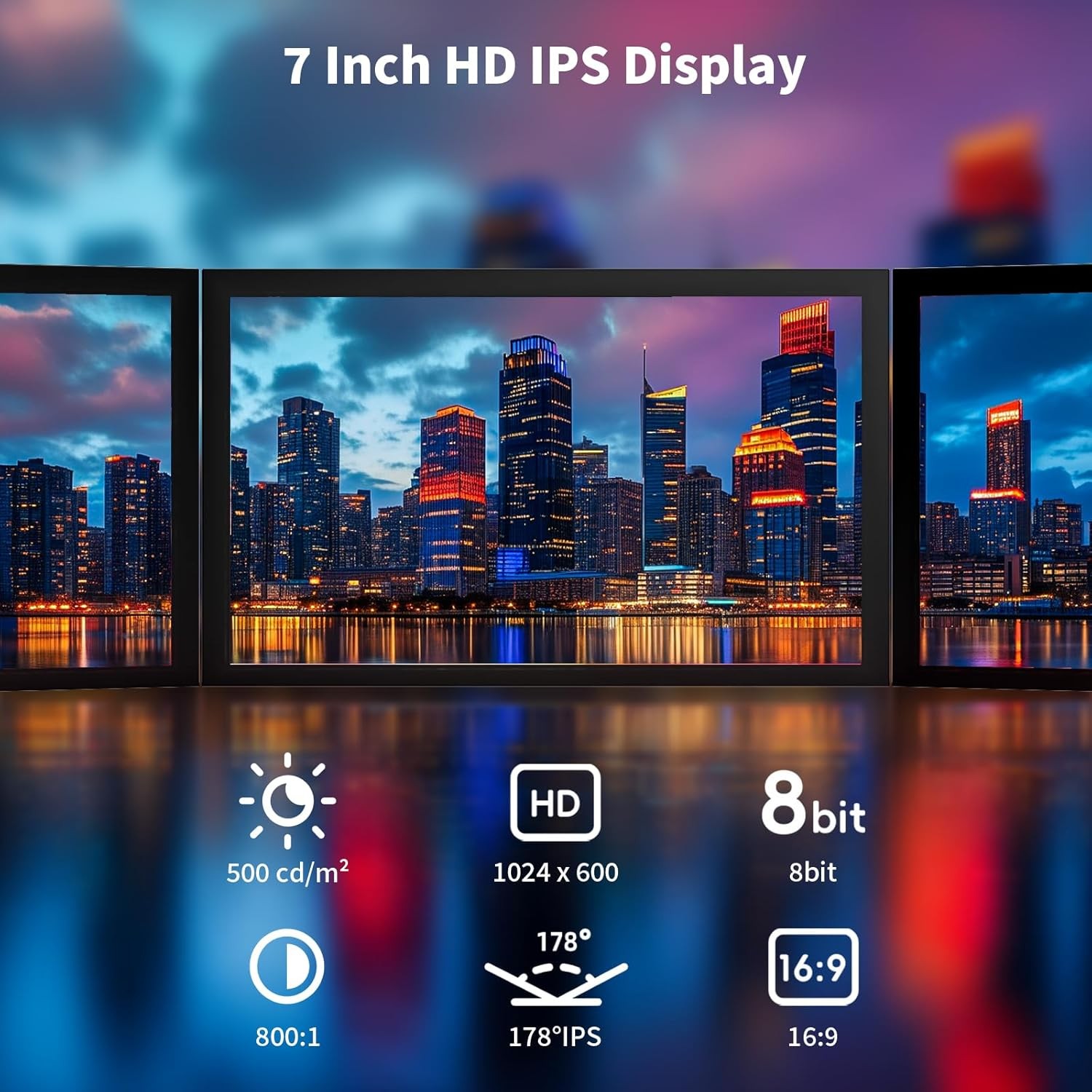 7 Inch Small Monitor, 1024×600 HD IPS Mini Monitor with Built-in…