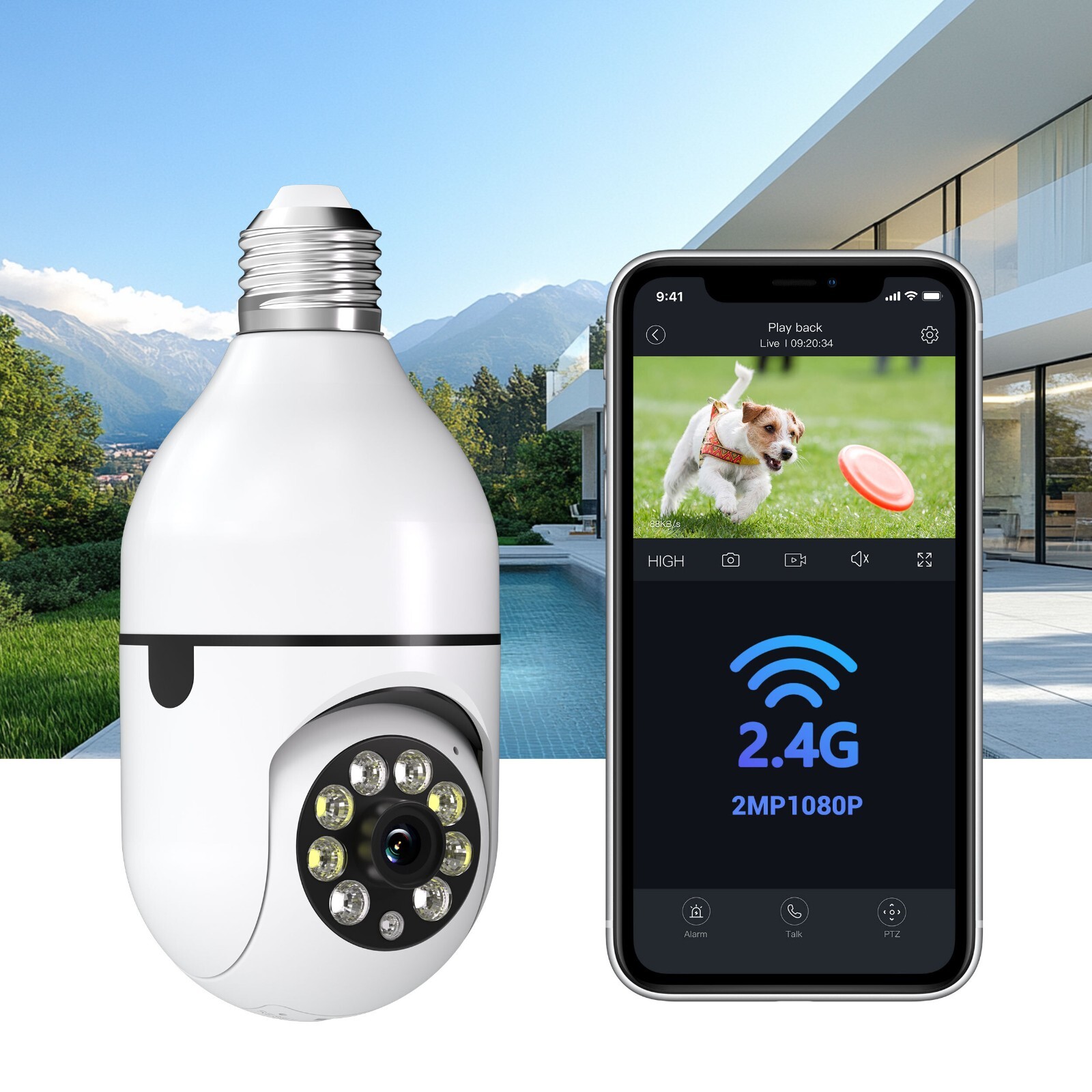 3X 360° 1080P IP E27 Light Bulb Camera wifi IR Night SmartHome Wireless Security
