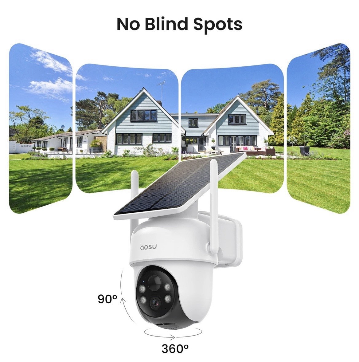2K QHD 3.0-MP Dual-Band Wi-Fi® Outdoor AI-Smart Solar Security Camera Kit…
