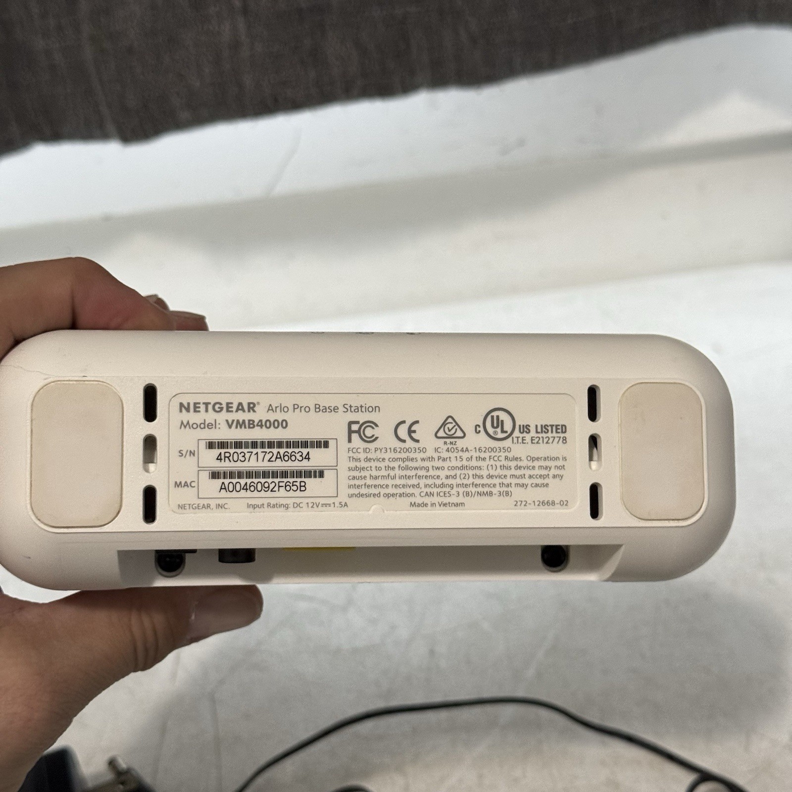 Netgear VMB4000 Arlo Pro Smart Security Base Station Hub White