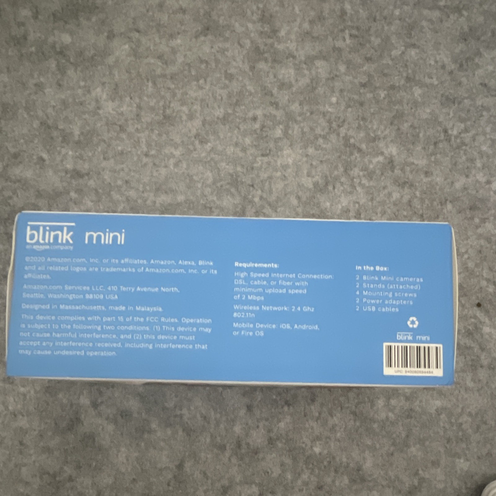 Blink Mini 2-Pack Indoor Wi‑Fi Smart Camera Alexa 1080p Motion Two‑Way White