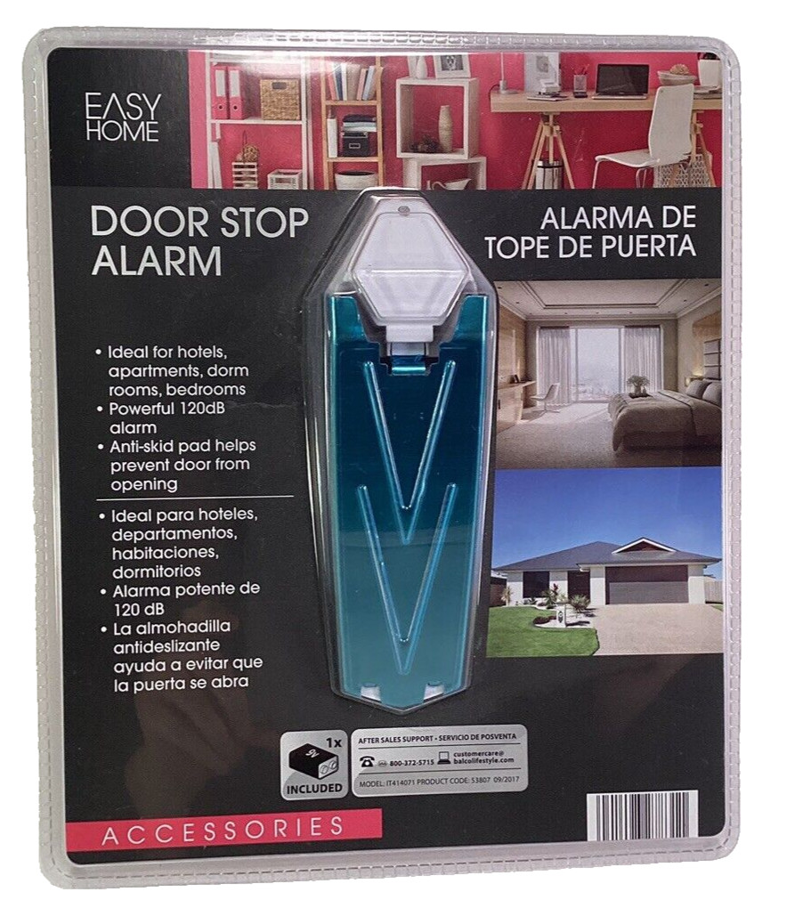 Door Stop Alarm EasyHome Anti-Skid Pad for Home Travel Security Safe 120dB