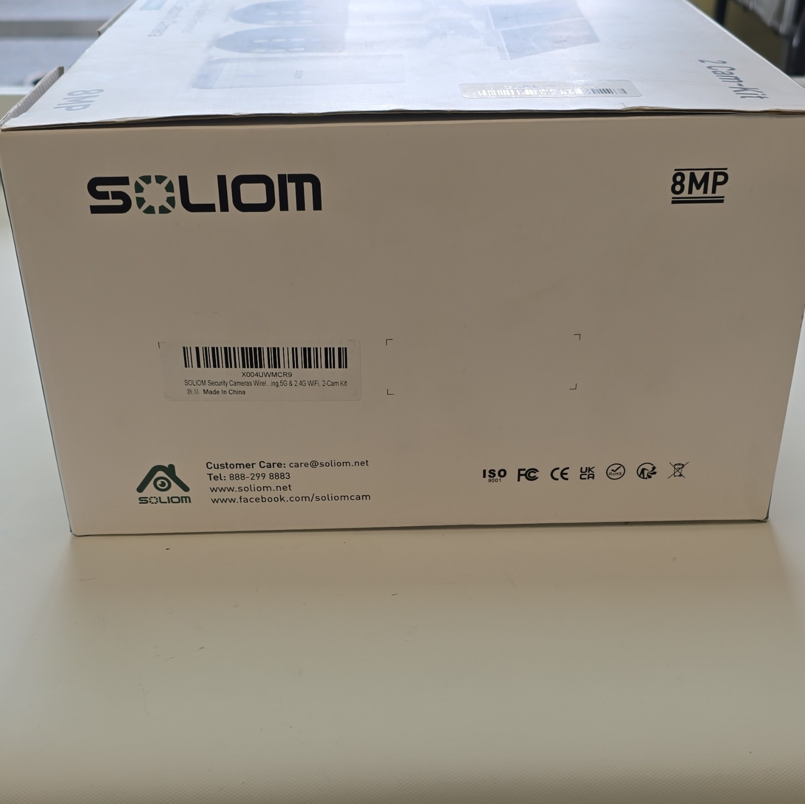 Soliom SH801 2-Cam Wireless Wi‑Fi Solar/Battery Pan/Tilt Night Vision 8MP