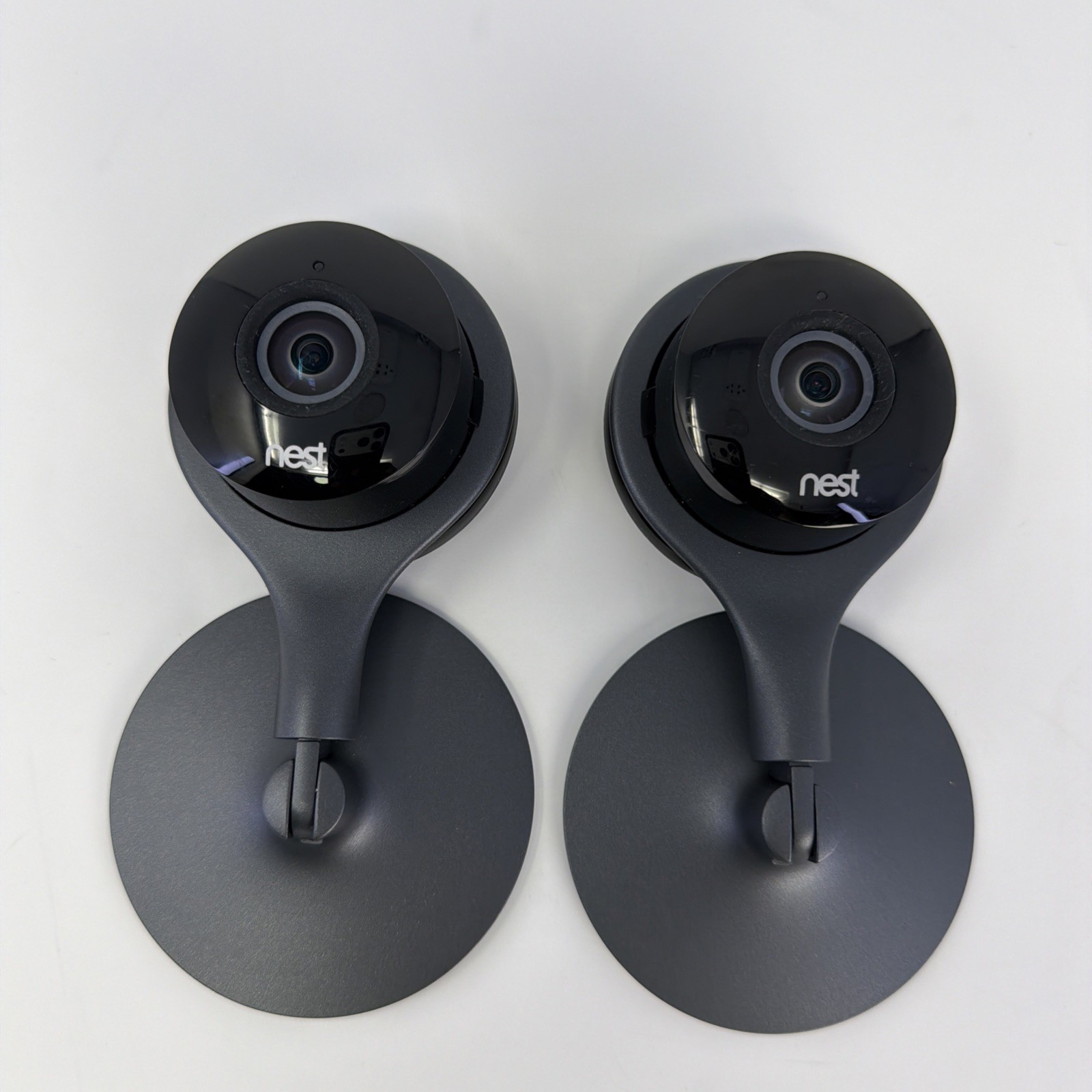 Google Nest Cam Indoor Security Camera A0005 1st Gen W/Stand – No Cord Lot Of 2