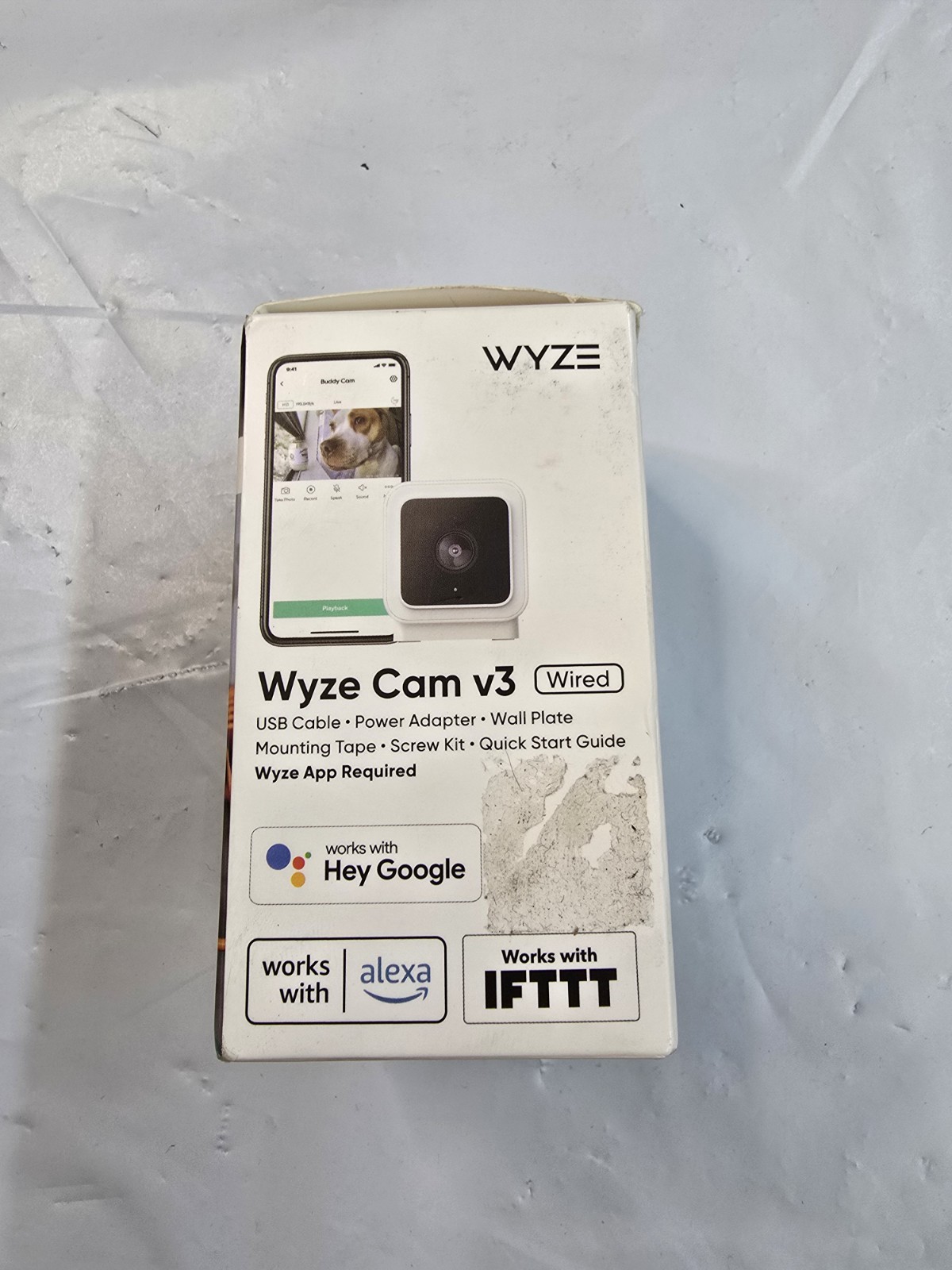 Wyze Cam v3 Wired Indoor Outdoor Security Camera – Color Night Vision, USB Cable