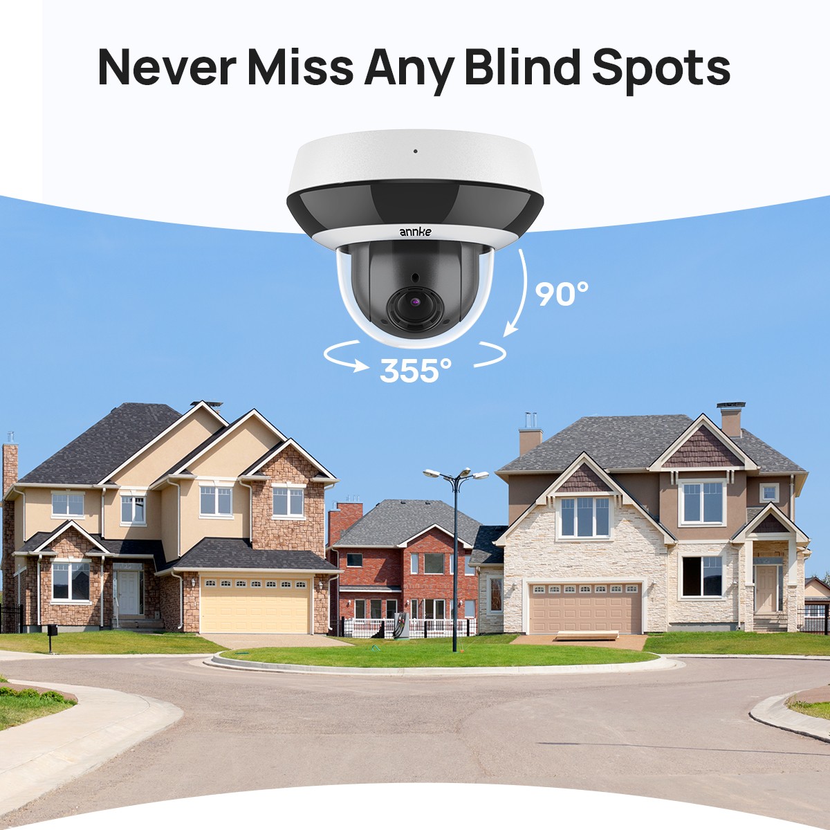 ANNKE 5MP POE PTZ Security IP Camera 4x Zoom Audio Recording Color Night Vision