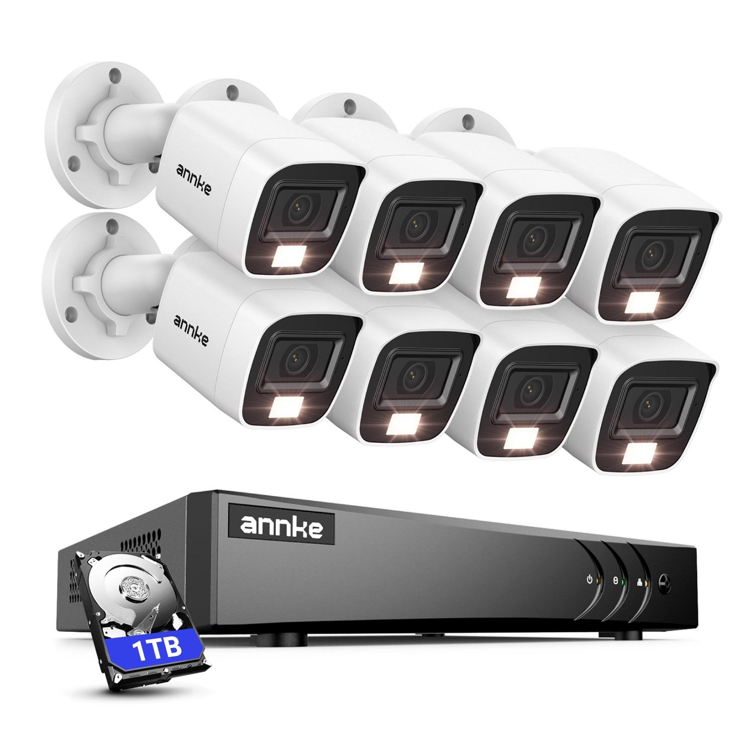 ANNKE 5MP Lite 8CH DVR 1080P AI Security Camera System Outdoor Color Night 1TB