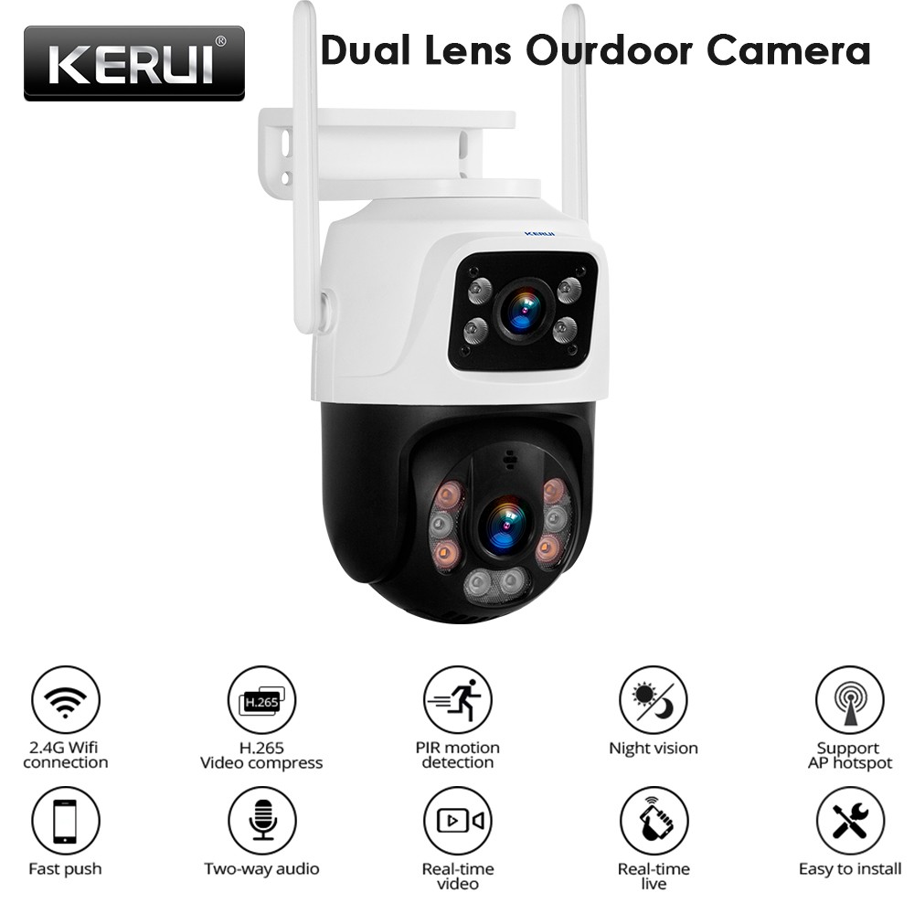Smart WiFi 6MP Dual Lens Camera Human Detection Alarm Home CCTV Cam iCsee