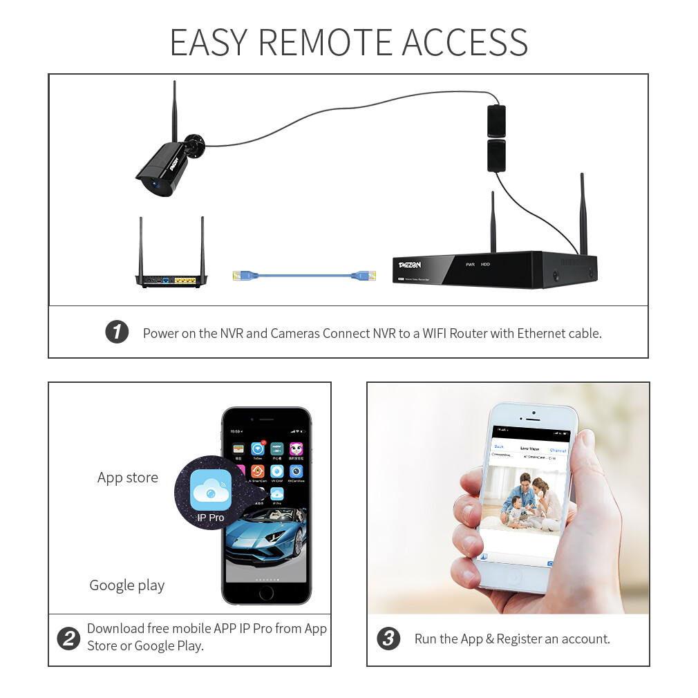 3MP Wireless Audio Home Outdoor CCTV Security Camera System 8CH WIFI NVR Lot