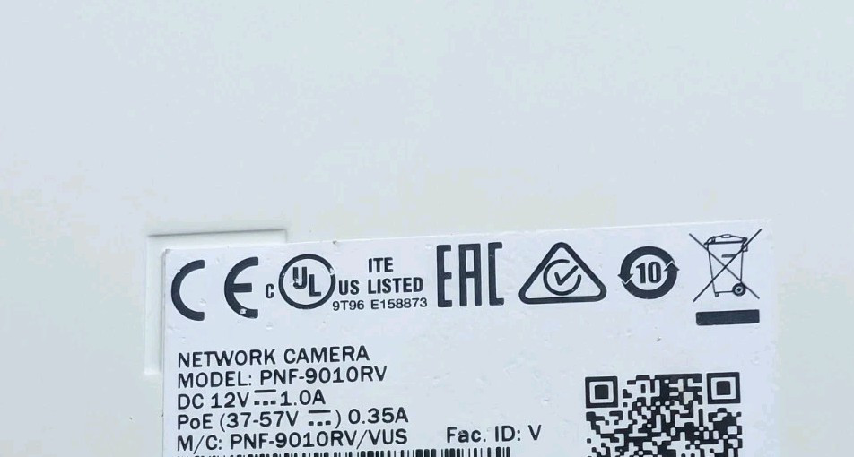 WiseNet used PNF-9010RV 12mp Outdoor Fisheye IP **Camera Only** Hanwha Techwin