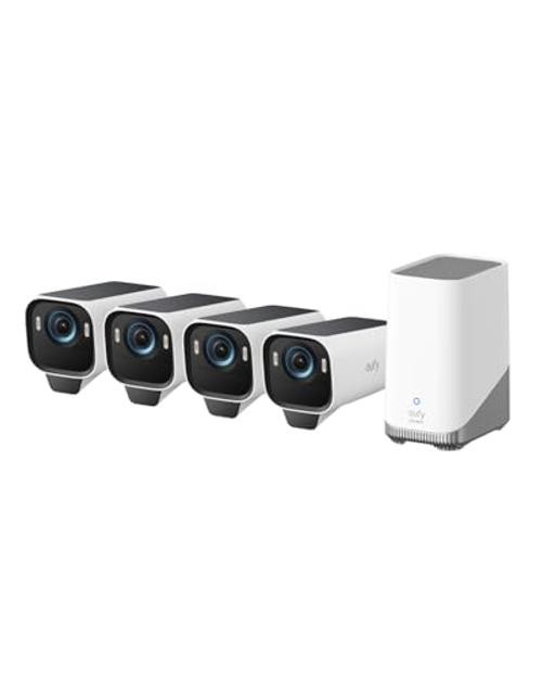 eufyCam S3 Pro Solar Camera Outdoor Wireless, MaxColor Night Vision, 4-Cam Kit