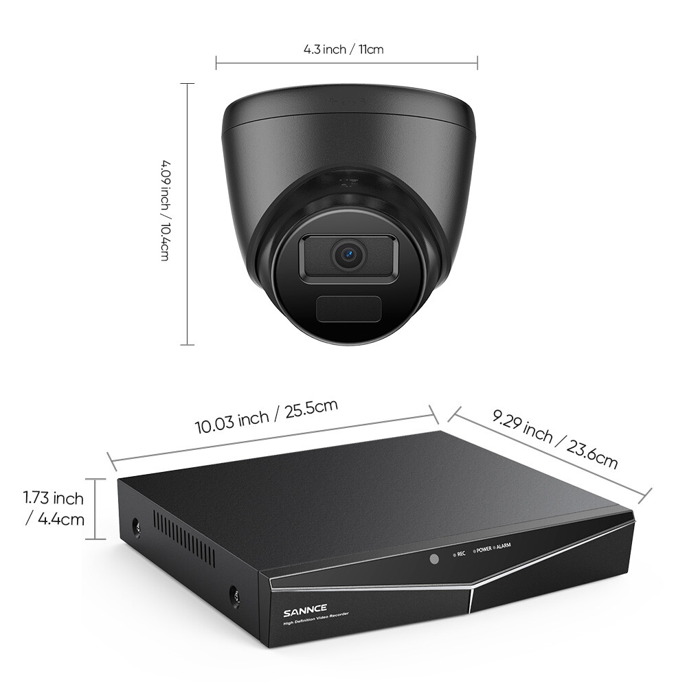 SANNCE 16CH 1080P Lite DVR 2MP Security Camera System Outdoor AI Human Detection