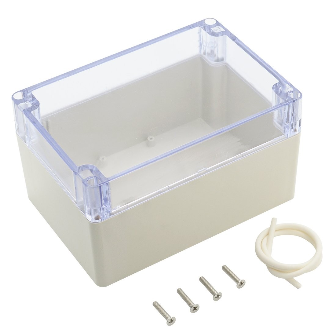 LeMotech ABS Plastic Junction Box Dustproof 6.3×4.3×3.5, Clear, Light Gray