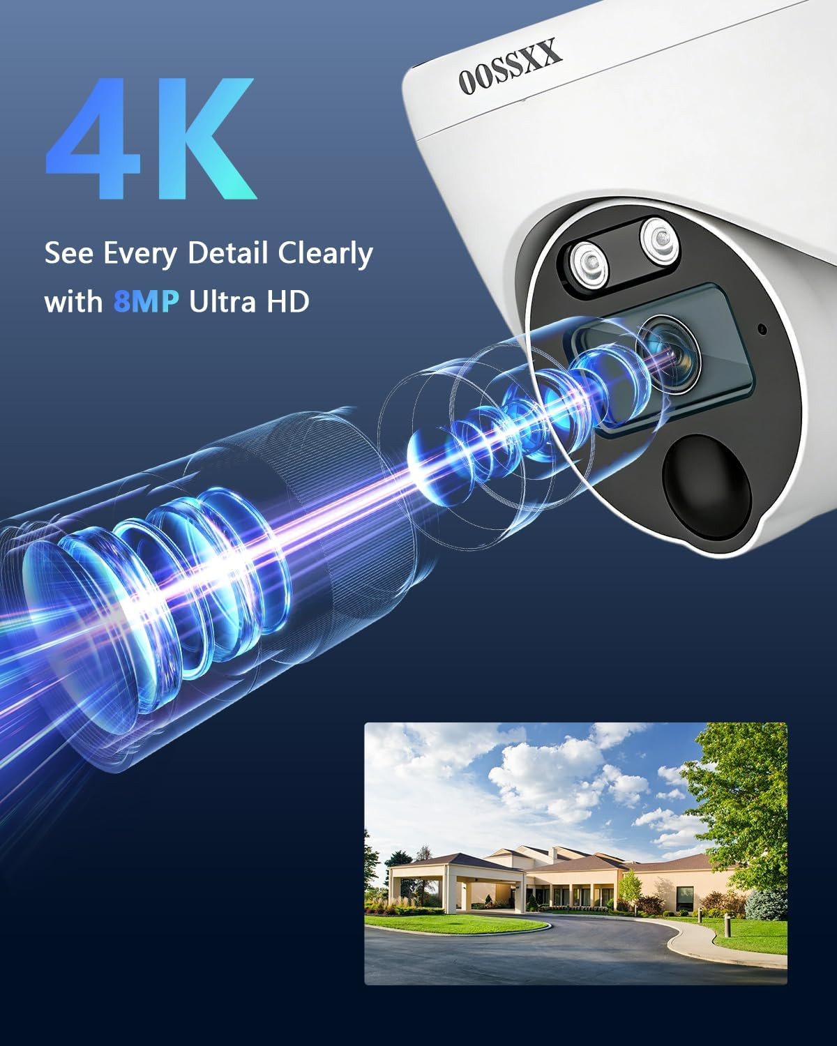 4K Wired CCTV Security Camera System, 8CH HD DVR Kit, 4X Dome IP66 Indoor Outdoo