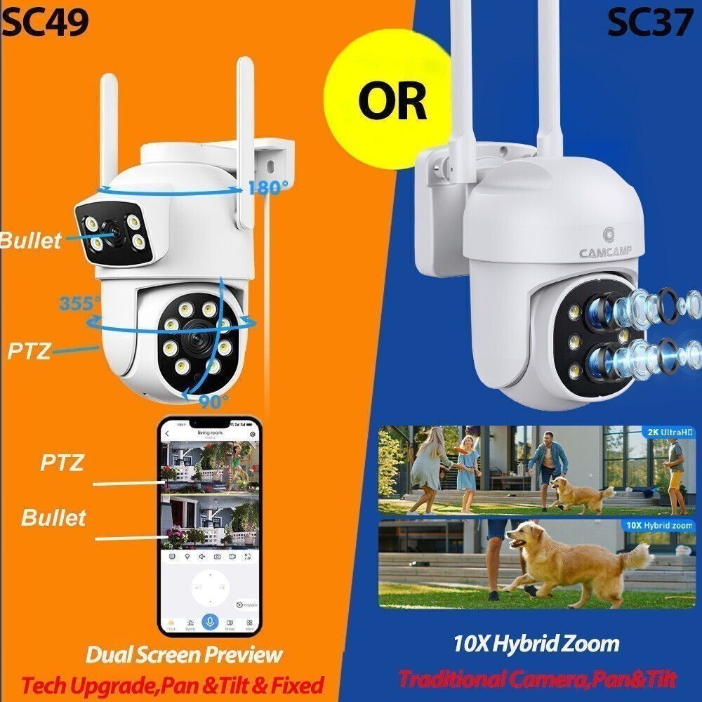 10CH Wireless Security Camera System Outdoor 4MP PTZ HDMI Output NVR 24/7 Record