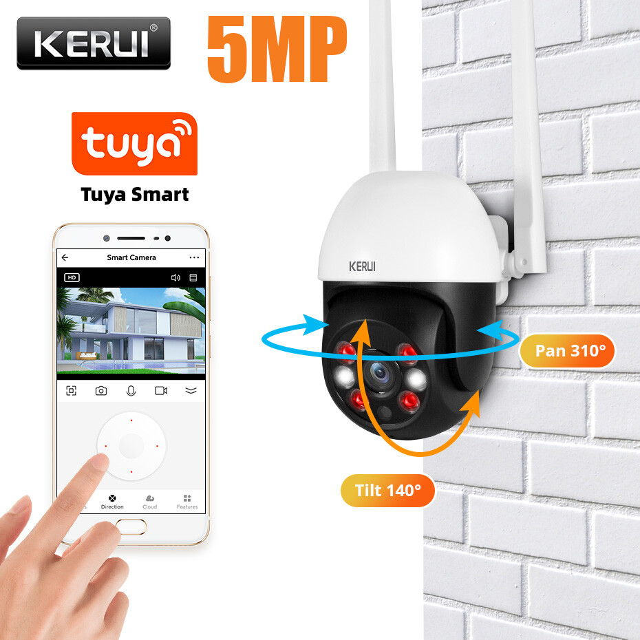 KERUI 5MP Ultra HD WiFi Camera 6 LED Fill Light Indoor Outdoor Home Security