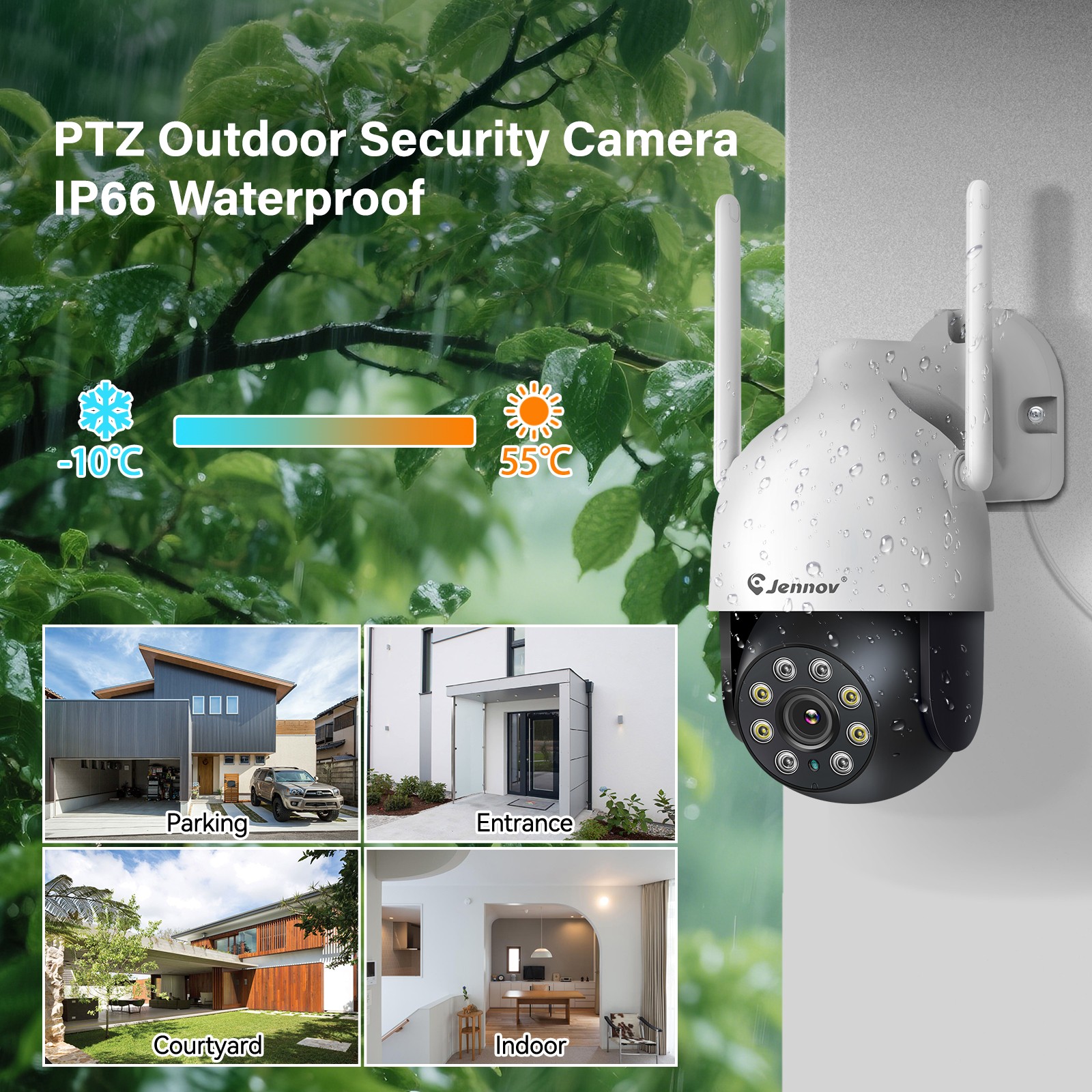 JENNOV 5MP Home Wireless Security Camera System Outdoor 1TB Monitor Audio WiFi