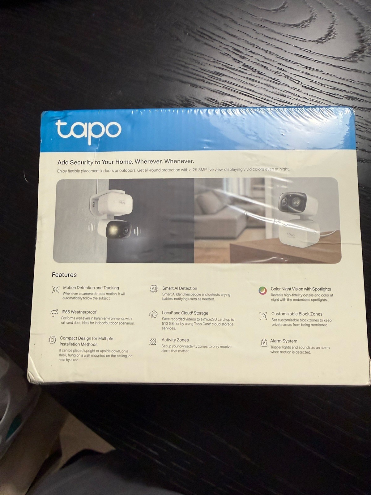 TP-Link Tapo C216 Pan/Tilt 2K Camera, Color Night Vision, IP65, Alexa