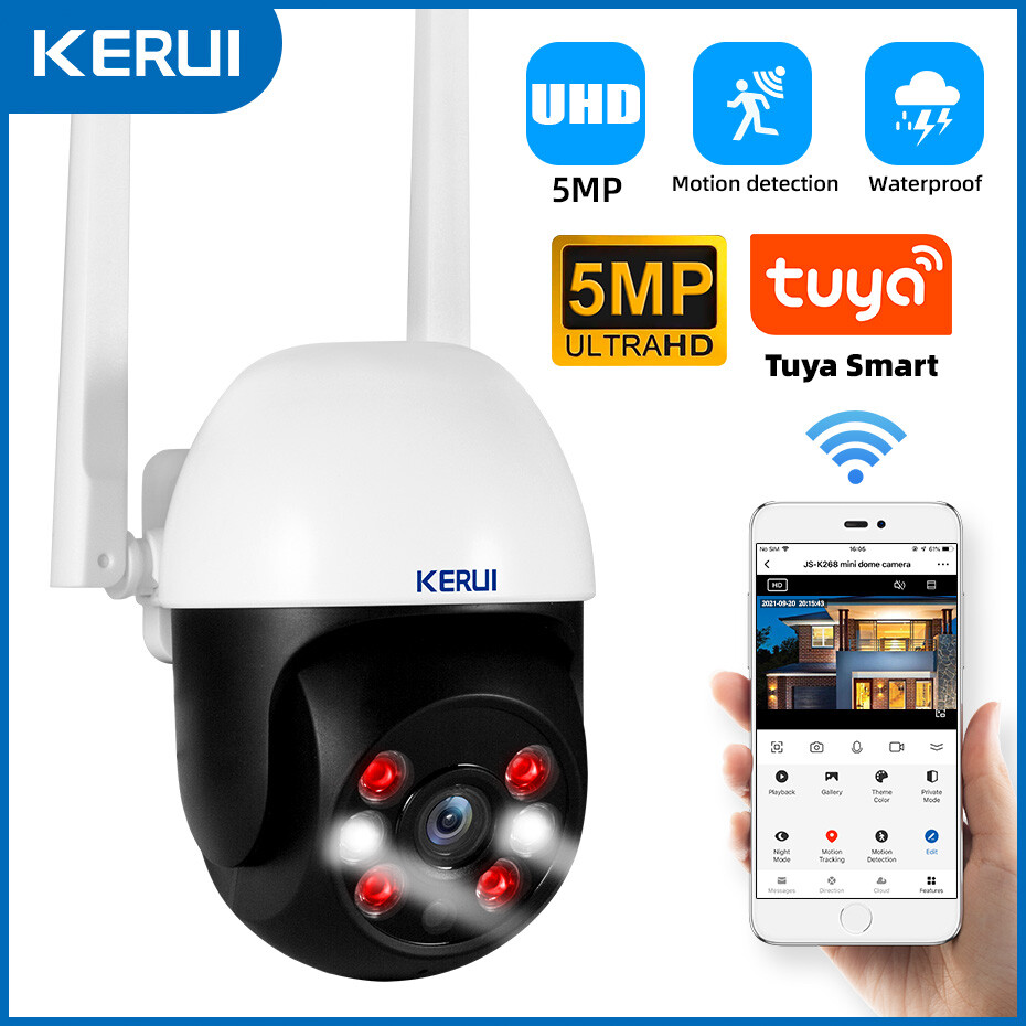 KERUI 5MP Ultra HD WiFi Camera 6 LED Fill Light Indoor Outdoor Home Security