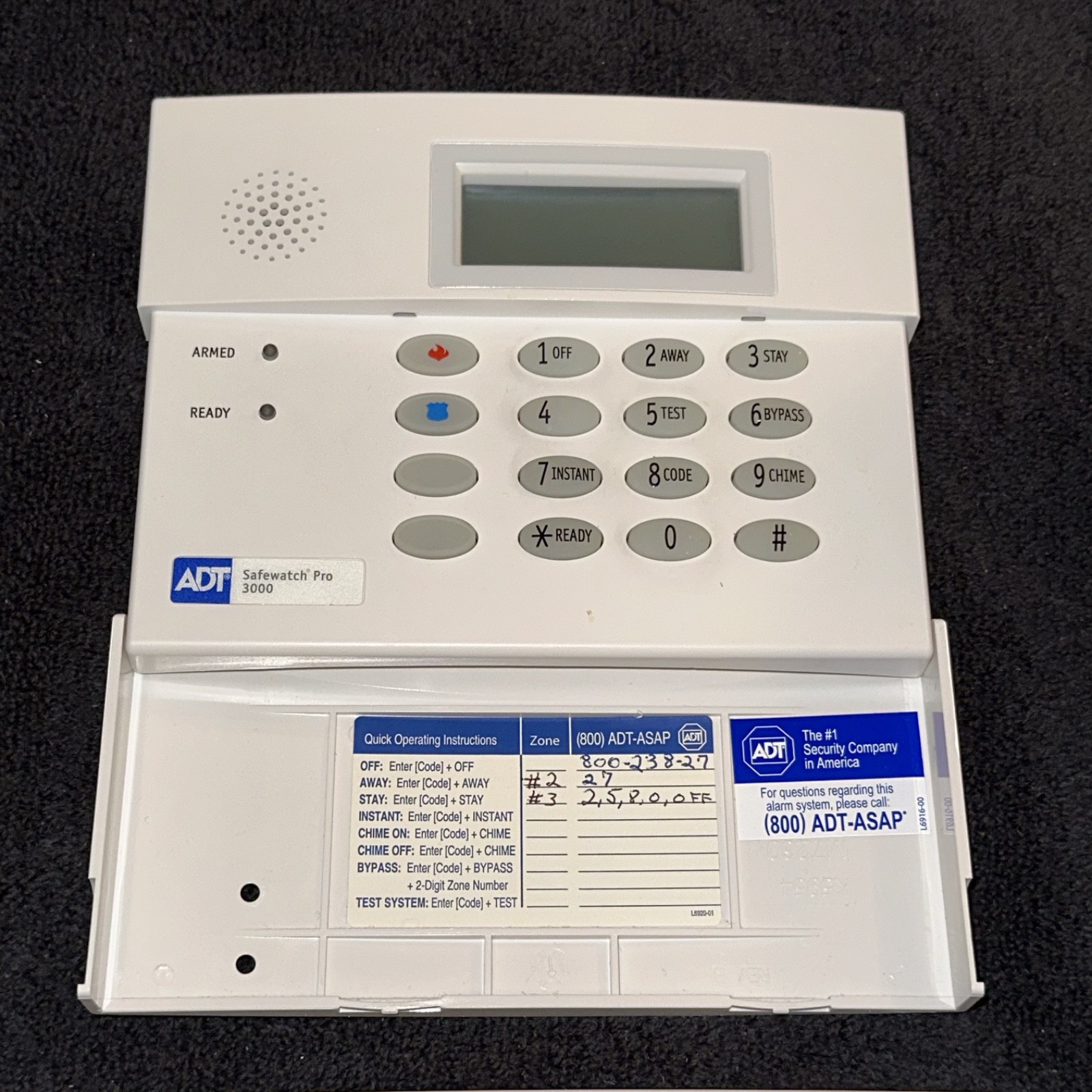 Lot of 2 ADT Safewatch Pro 3000 Security Keypads 6150ADT Power Tested Used Bundl