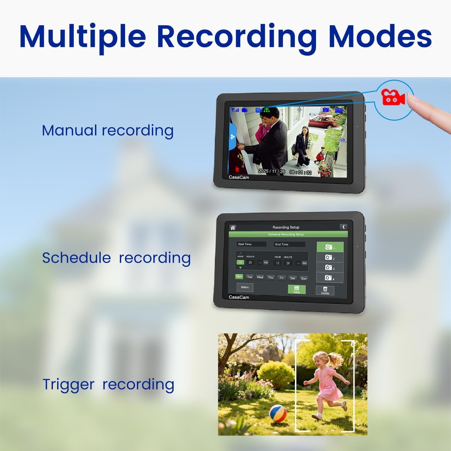 Wireless Security Camera System: 2 x 720p Cams with 7-Inch Touchscreen Monitor
