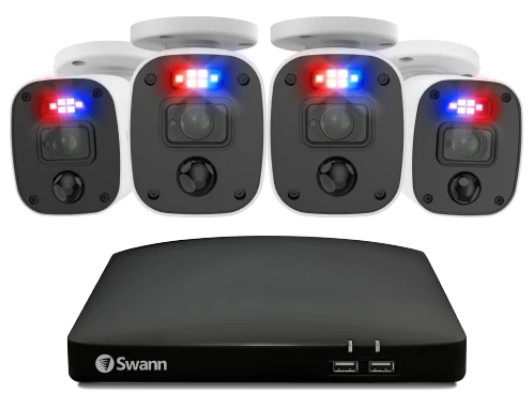 Swann Home 4-Camera 4-Channel HD Smart Security System with 64GB SD Card Storage