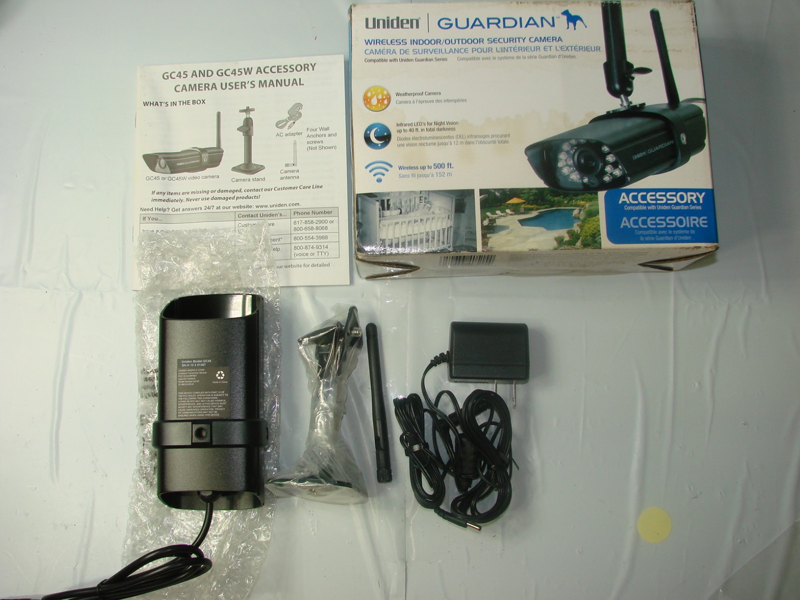 Uniden GUARDIAN GC45 Wireless Indoor/Outdoor CCTV Acessories