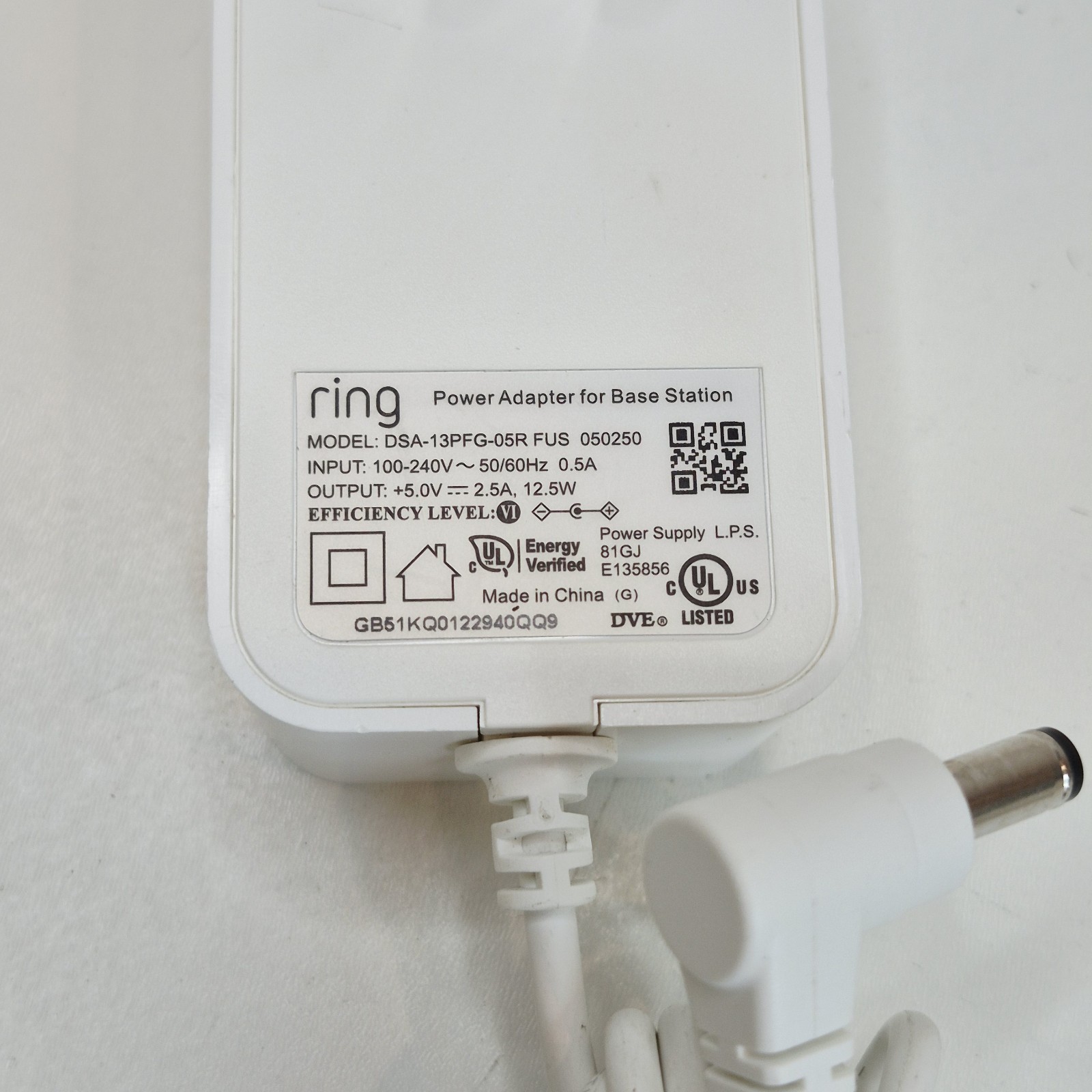 Ring Alarm Base Station 4HB1U9-0EN0 White Gen 2 Reset Tested w/ OEM AC Adapter