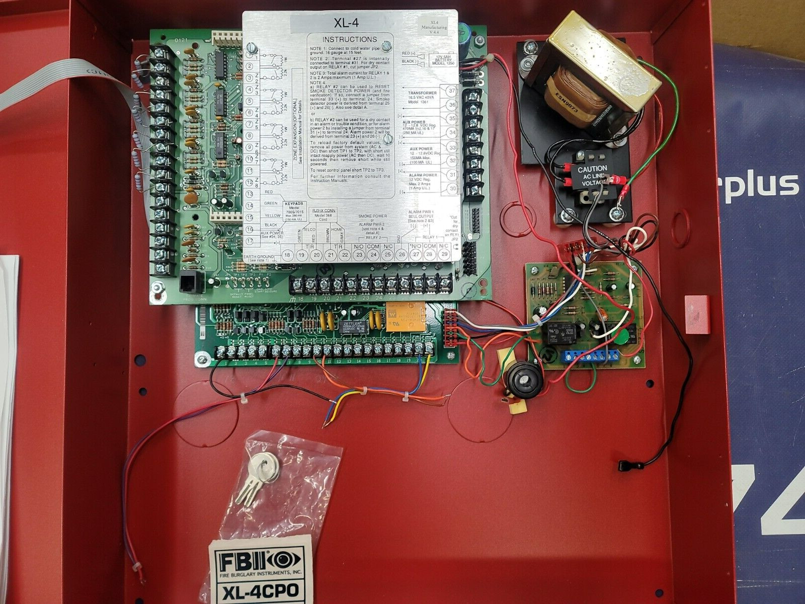 FBII XL-4CPO Burglary Fire Alarm System New In Box No Keypad Included.