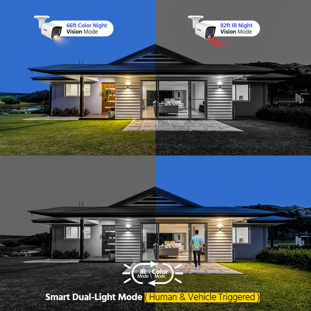 ANNKE 8CH DVR 5MP Audio Record Security Camera System Outdoor Color Night Vision