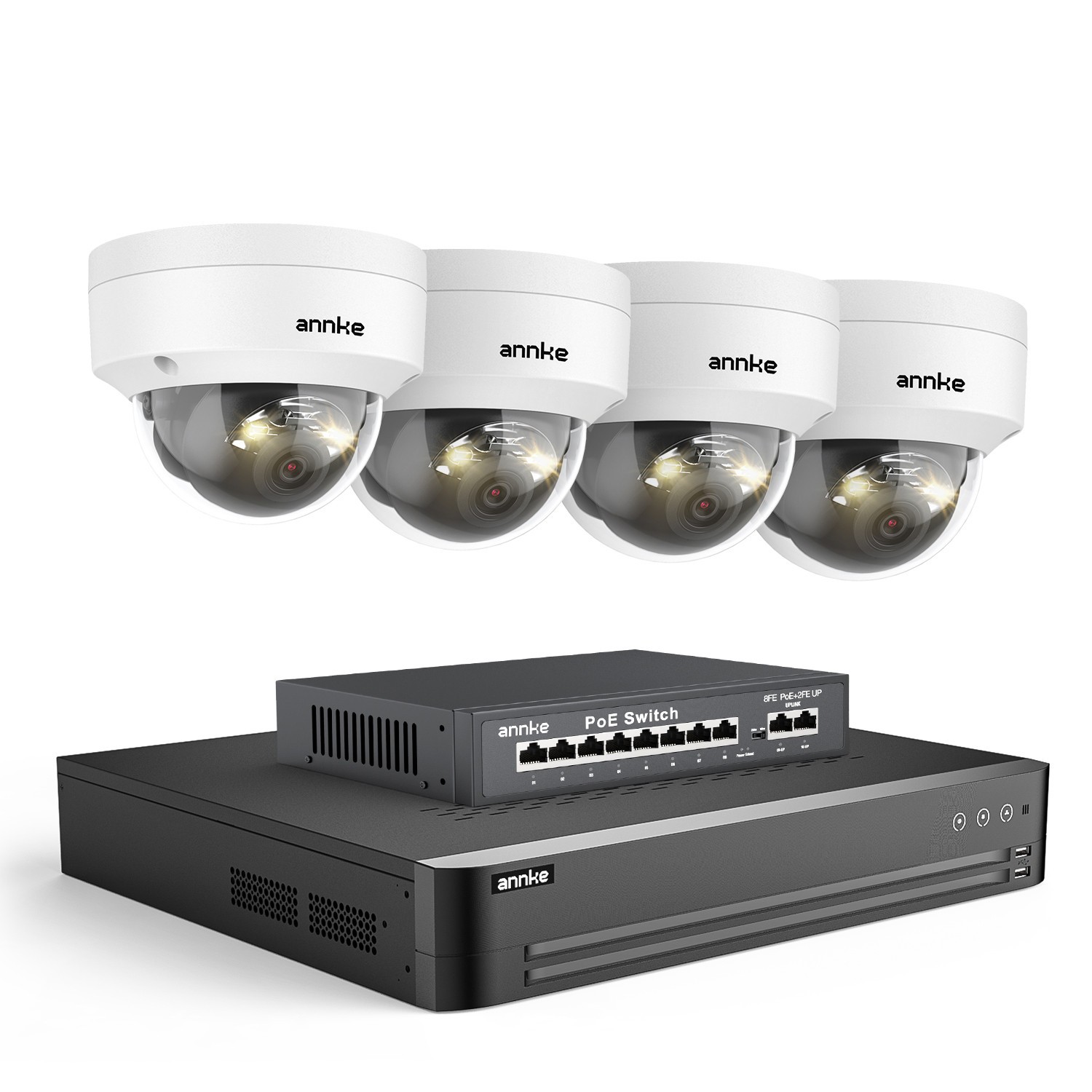 ANNKE 12MP Audio POE Security Camera System 32CH NVR AI Color Night Vision IK08