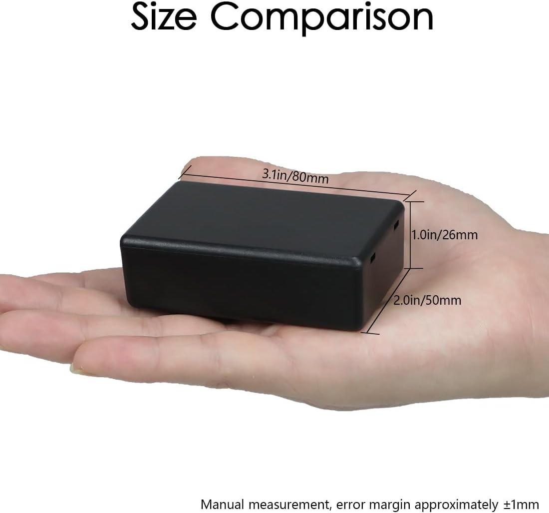 LeMotech 5 Pieces Plastic Project Boxes 3.1″ x 2.0″ x 1.0″(5pc), Black