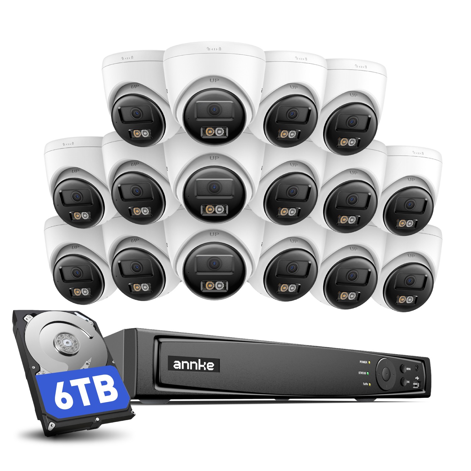 ANNKE 12MP NVR 5MP Audio Recording 3K PoE Security Camera System AI Color Night