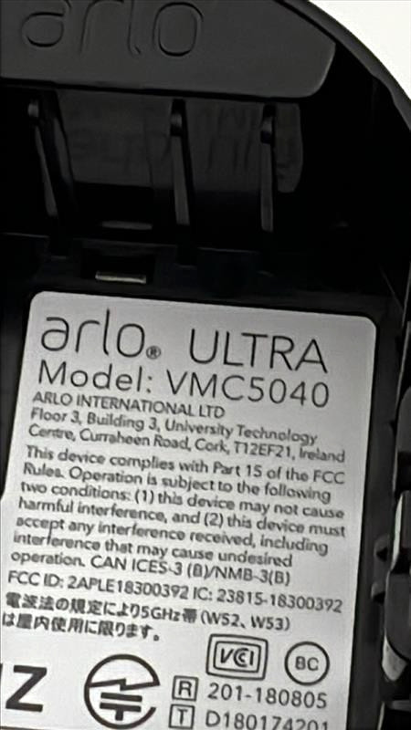Arlo Ultra VMC5040 4K UHD Wireless Security Camera with Battery No Base