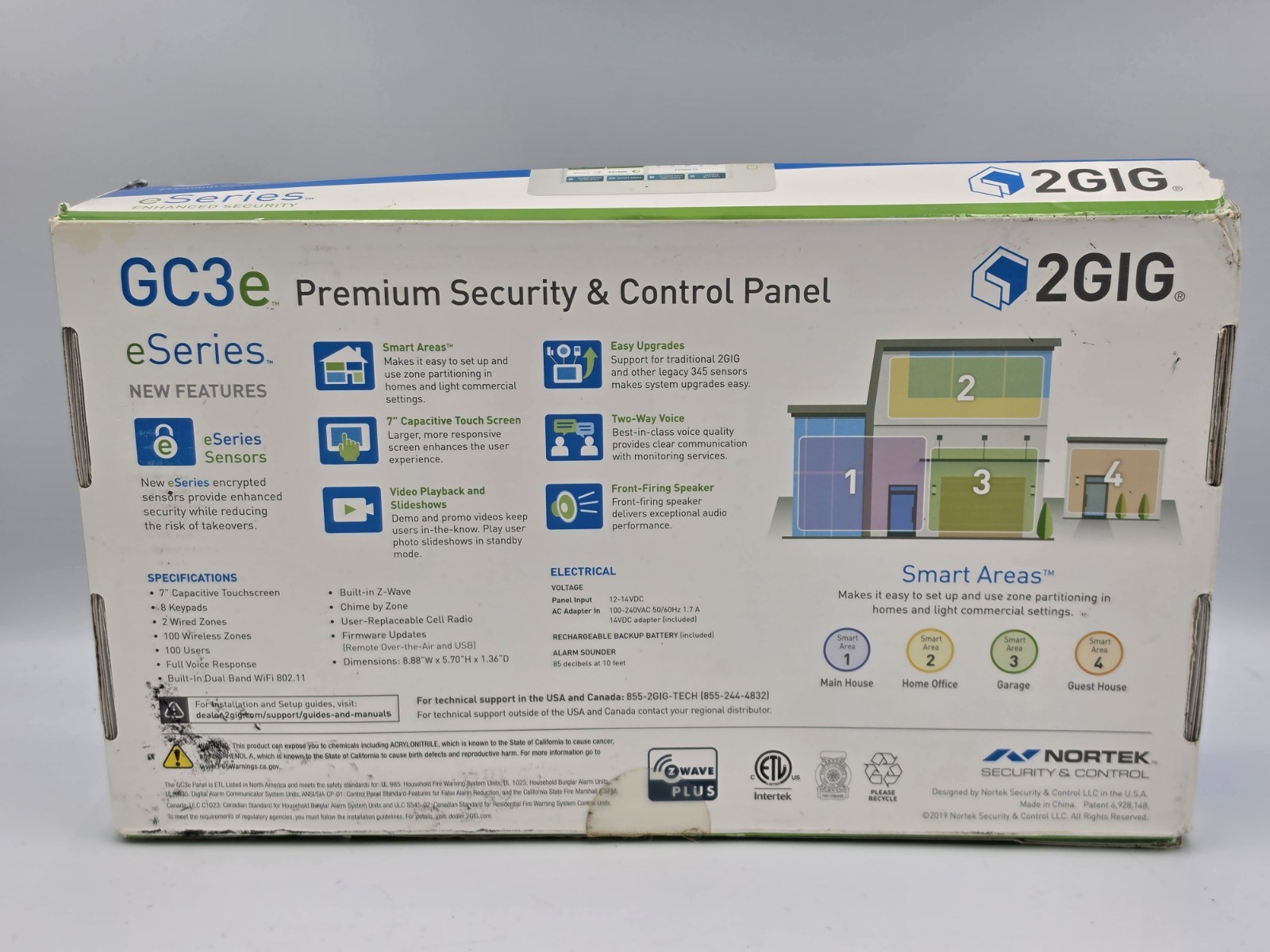 2GIG GC3E-345 7″ Touch Screen Security and Control Panel