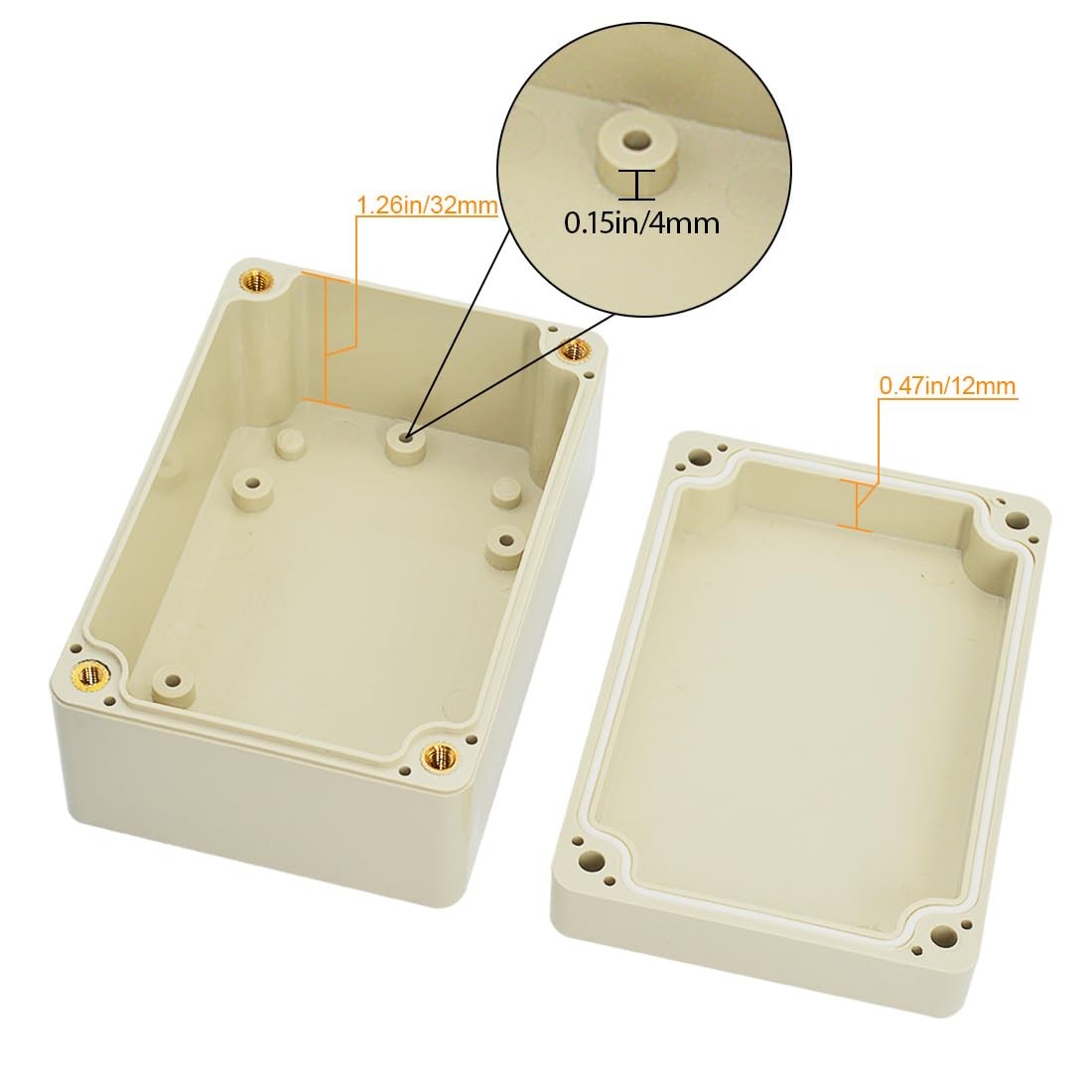 LeMotech Waterproof Dustproof IP65 ABS Plastic 3.9″x2.7″x2″, Pale Grey
