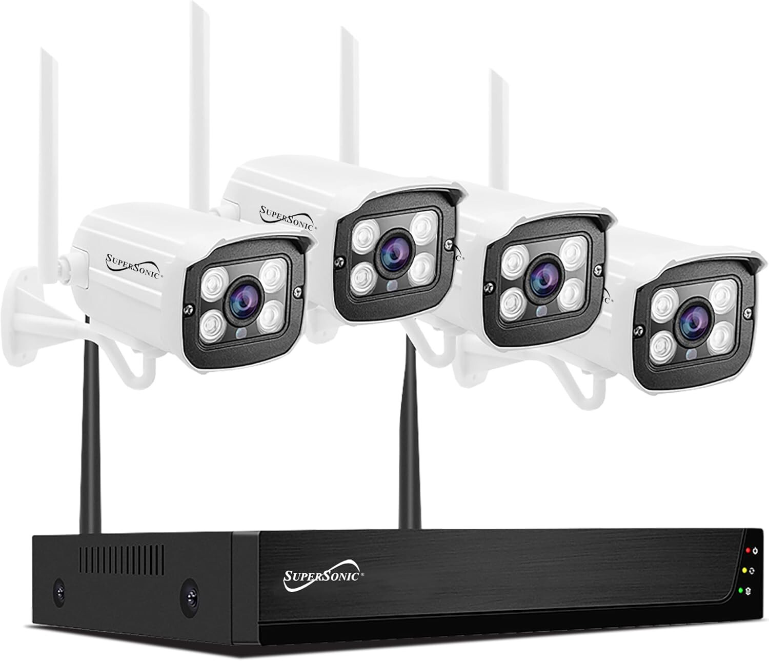 Supersonic SC-5004NVR-Kit 4CH 1080P WiFi Security Camera System, 1TB HDD, 2-Way