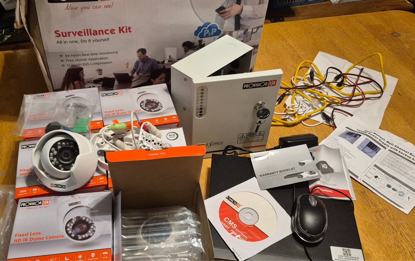 Provision-ISR Surveillance Kit, 6 Cameras Battery Backup New