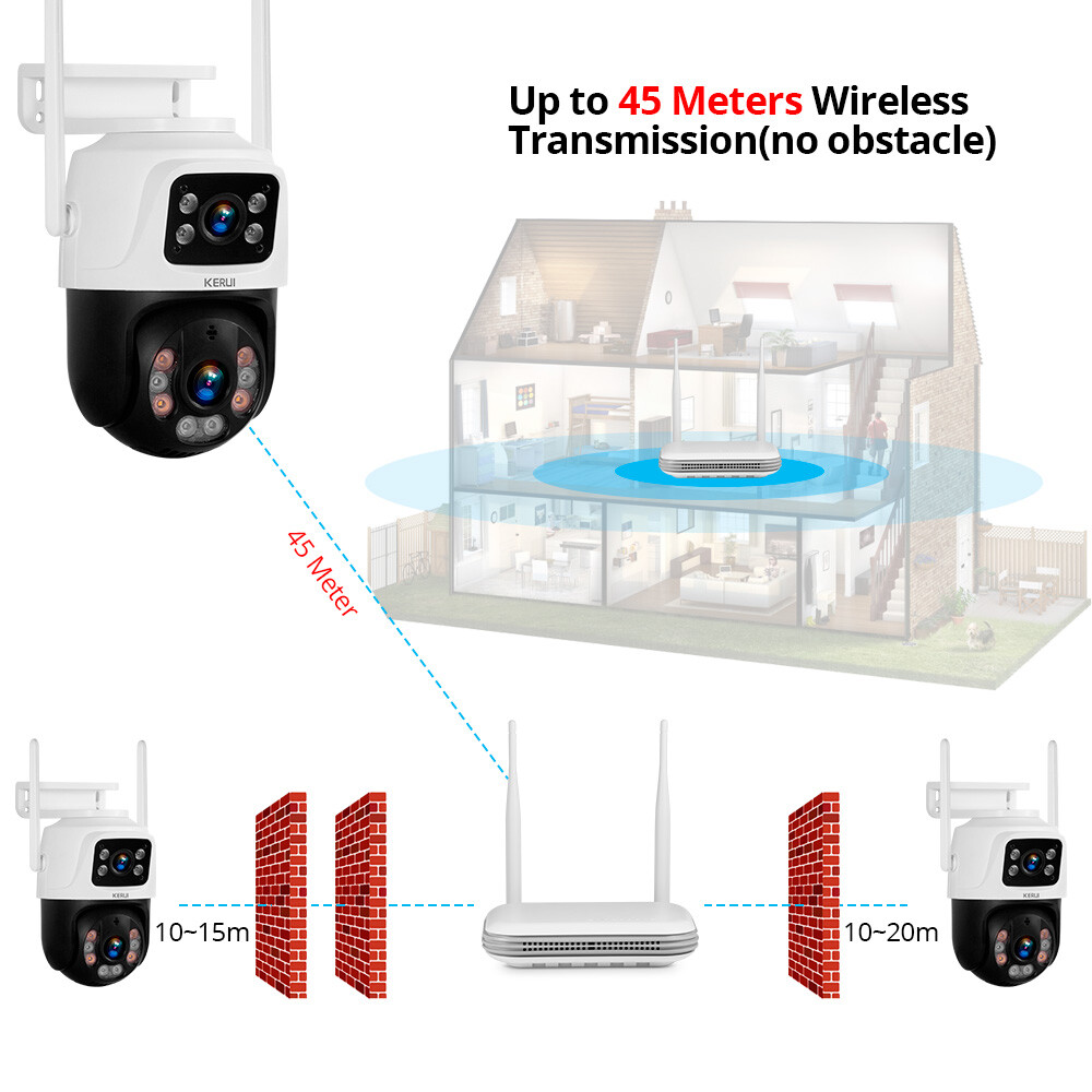 KERUI Security Camera System Outdoor Wireless Audio Wi-Fi Home CCTV 6MP 8CH NVR