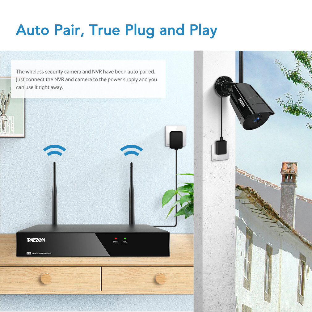 3MP Wireless Audio Home Outdoor CCTV Security Camera System 8CH WIFI NVR Lot