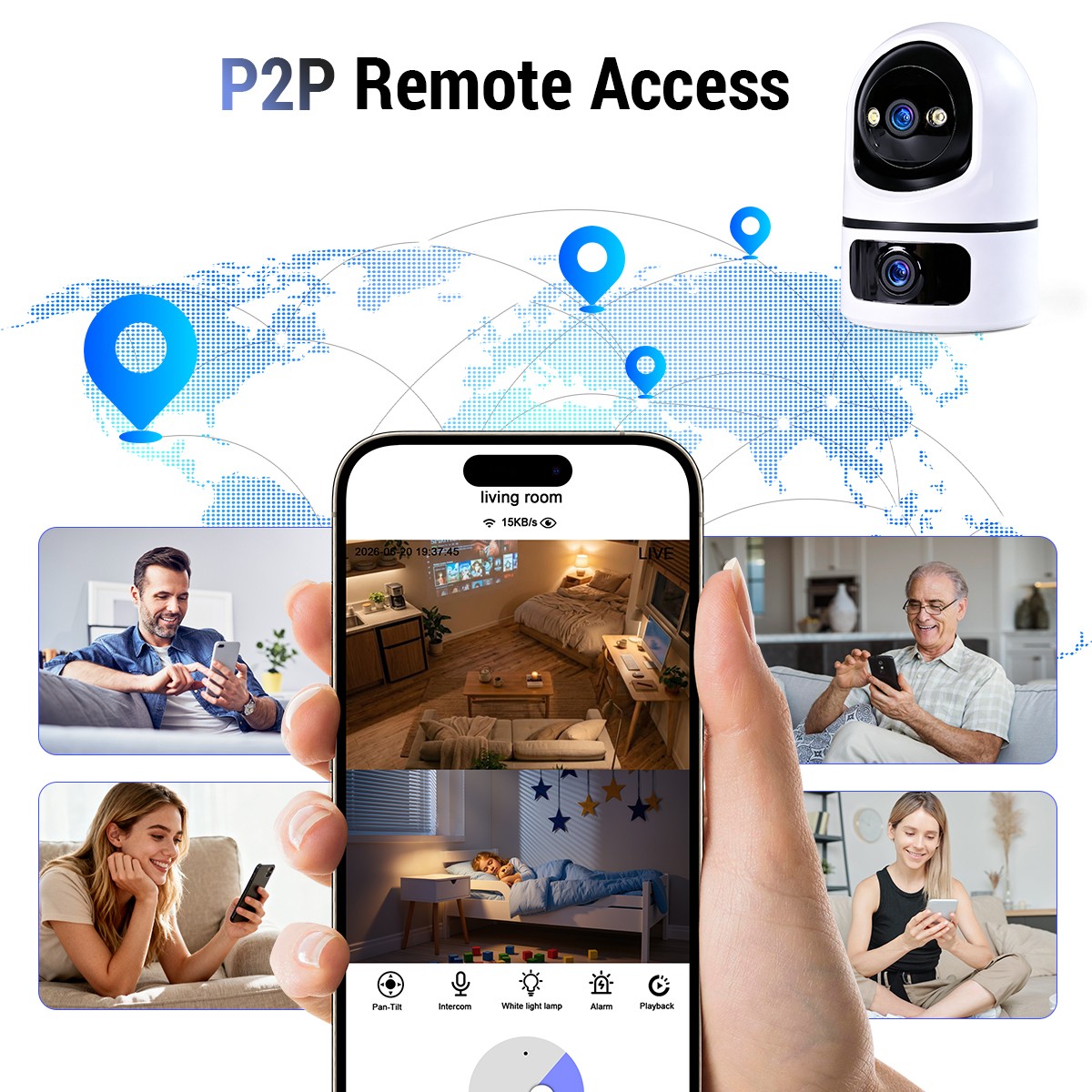 2K Audio Security IP Camera Dual Lens Indoor AI Human Detect Color Night Vision