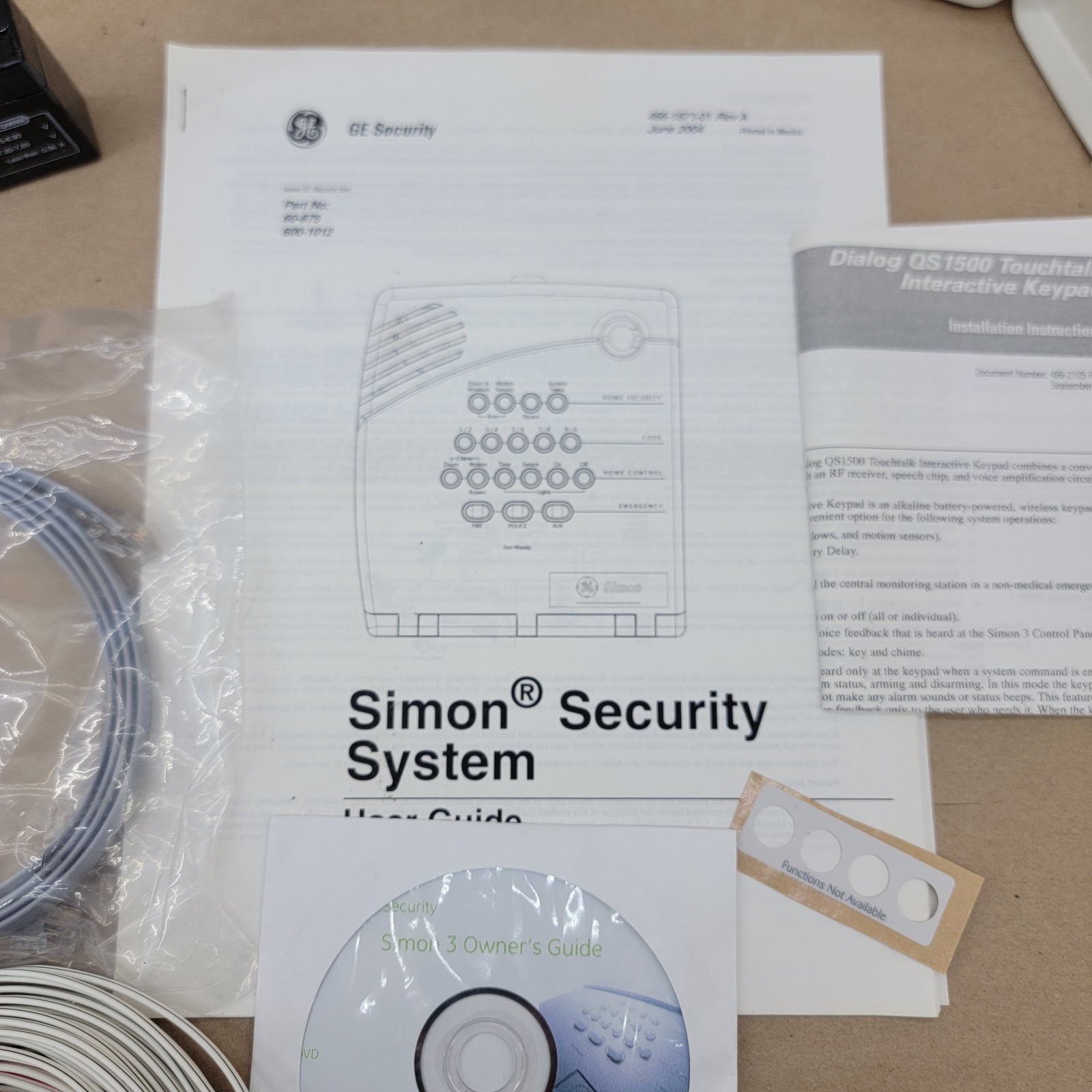 GE Simon 3 Security System Control Panel Starter Kit Speaker System Touchtalk