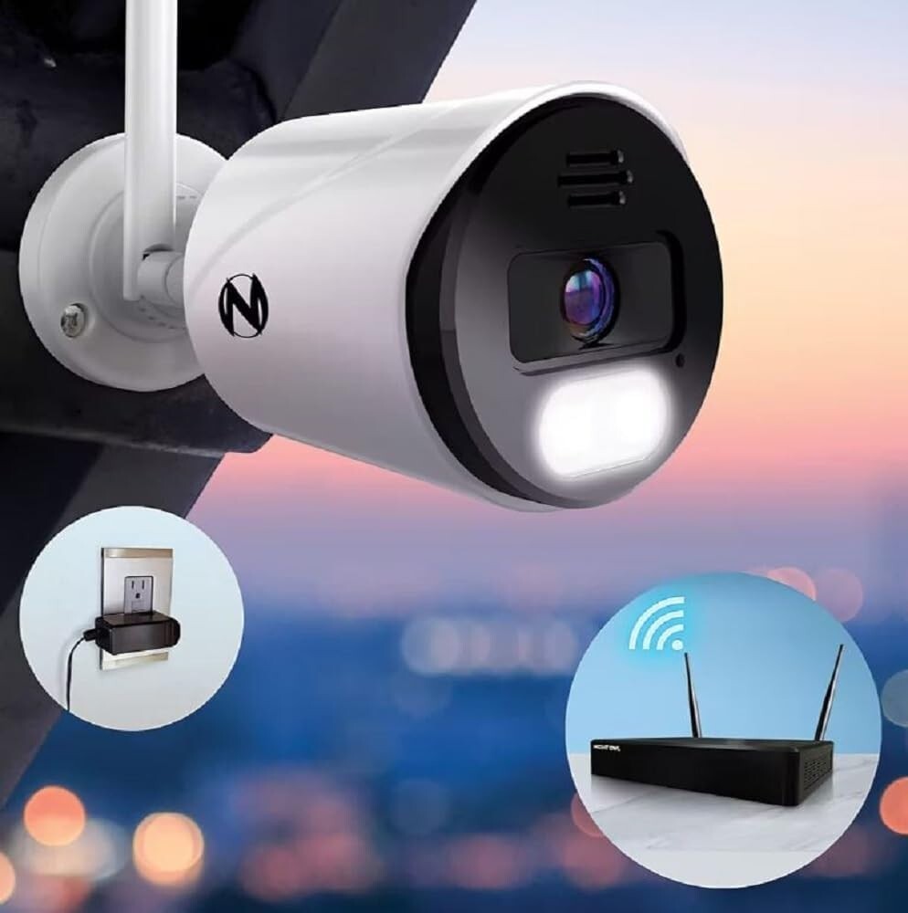 Night Owl 4K UHD Wi-Fi NVR with 4 Spotlight Cameras 1TB HDD (CL-BT8WN-14L) USED