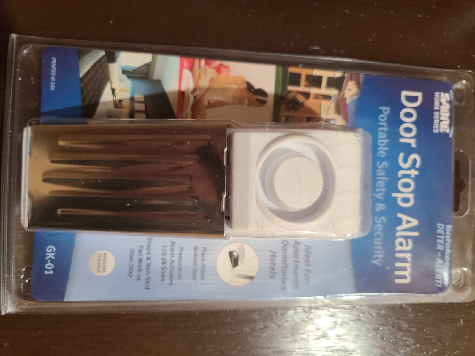 SABRE Wedge Door Stop Security Alarm with 120 dB Siren – Home + Travel Security